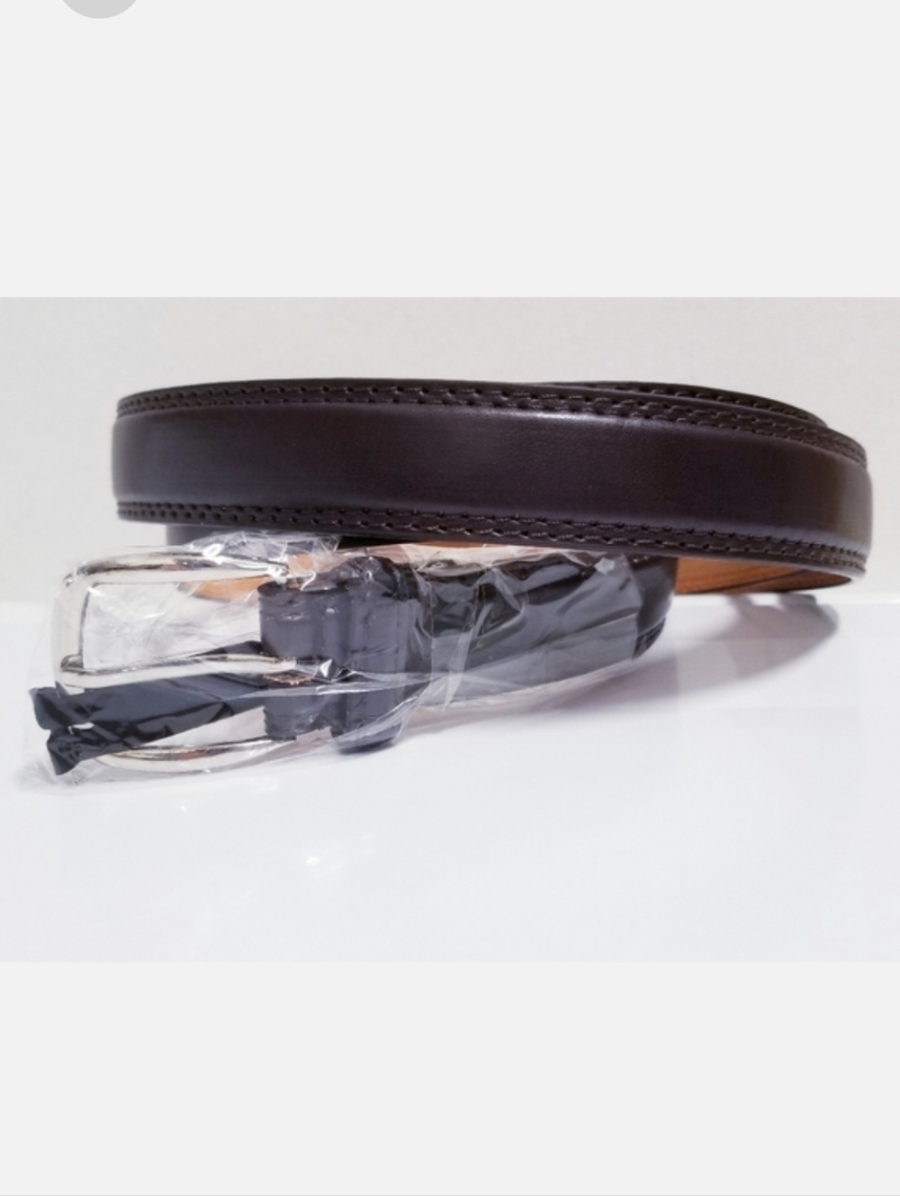 Genuine Glove Leather Belt Dark Brown/Silver-tone Buckle XL 42-44 NWOT